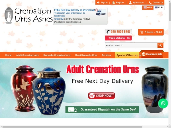 cremationurnsashes.com